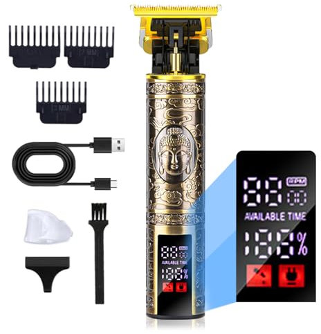 Profi Haarschneidemaschine, Herrenrasiermaschine, Barttrimmer Herren, Elektrisch Haarschneider Rasierer Bartschneider Trimmer mit digitalem LCD-Display, Bartschneidemaschine für Konturen