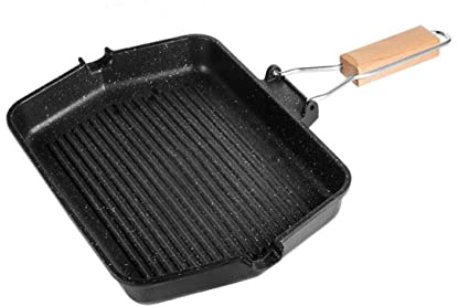 Sartén Grill Cuadrada Antiadherente de Hierro Negro