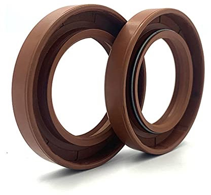 MEYINGOU Deckel des Wellendichtrings Doppellippe, 1/2 Stück ID 16 17 MM TC Öldichtung, Skeleton Brown Fluoro FKM Fluorkautschuk Hydraulikfederdichtung(17x28x7)
