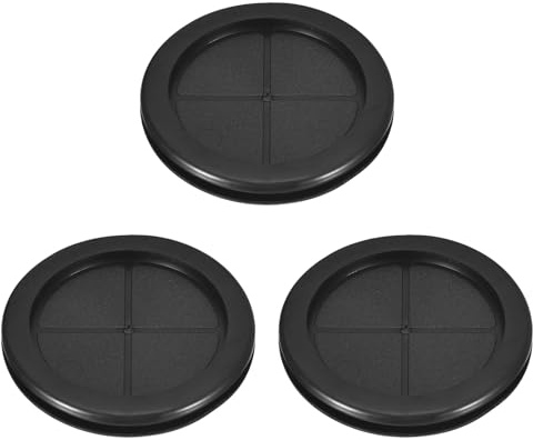 sourcing map 3Pcs Rubber Grommets 2-3/4 (70mm) Drill Hole, 2-3/8 (60mm) ID Double Sided Hole Plugs Ring Gasket for Firewall Cable Wire Protecting, Black