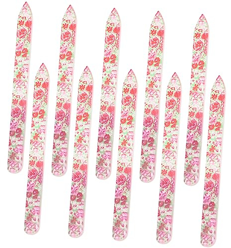 DECORNIJIA 10stücke Glasnagelfeile Bedruckt Für Fingernägel Nagelfeile Aus Glas Feile Für Nägel Praktische Nagelpflege-feile Kleine Feile Für Nägel