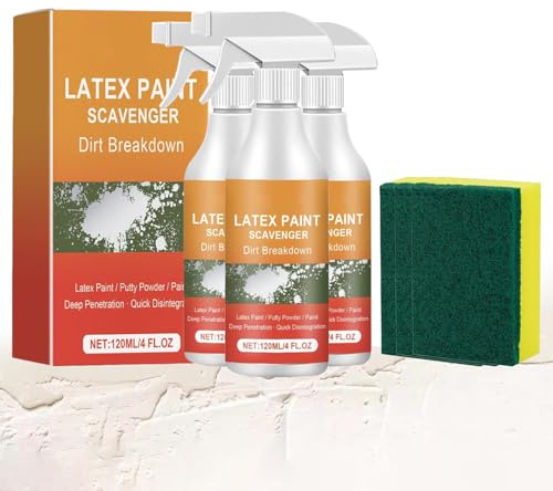 Latex-Farbentferner, Sprühfarben-Reiniger, Farbabbeizer, Fleckenentferner, Lackabbeizflüssigkeit, Farbverdünnungslösung, für Keramik, Fliesen, Stein, Holz & Metall (3)