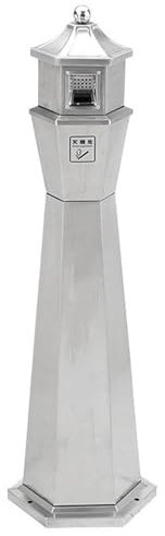 Portacenere da Esterno Antivento in Acciaio Inox con Coperchio Bloccabile - Ceneriera da Pavimento Resistente alle Intemperie con Chiavi per Giardino, Terrazza e Ufficio - Design Stabile