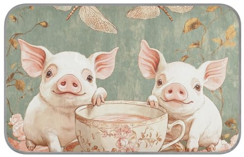 KLL Cartoon Cute Teacup Pig Flower Pink Summer Cooling Blankets Self Cooling pad for cat for Kittens cat Outdoor Non Slip tapete refrescante para mascotas M