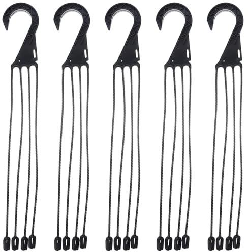 Jcasbdn 5Pcs Hanging Basket Hooks 17.7 Inch Plastic Hanging Basket Chain with 4 Hooks for Flower Pot Bird Feeders Lanterns Black