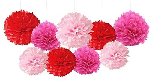 TSMORY Palline di carta da appendere a forma di palla di carta, decorazione per feste, decorazioni floreali