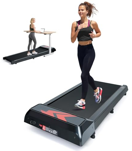 VINATO Laufband für Zuhause & Büro - Walking Pad mit Steigung, 2.5HP Under Desk Schreibtisch Treadmill (2-6 km/h), Leiser Betrieb, LED-Anzeige & Fernbedienung, Schwarz