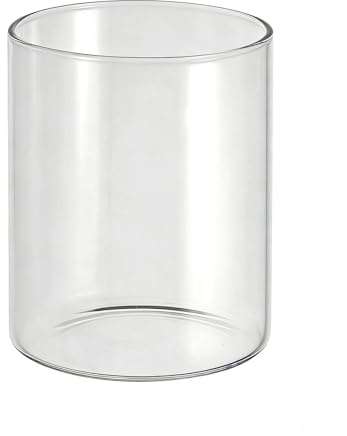 Vaso cilindrico in vetro trasparente alto 10,2 cm, moderno vaso per fiori, supporto per bouquet di piante, portacandele, per matrimoni, casa, ufficio