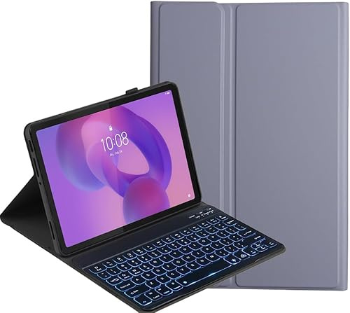 YKWXSC Cover con Tastiera per Lenovo Tab Idea 11 Tablet 11'' TB336ZU/TB336FU 2025, Disposizione ltaliana con 7 Colori Illuminato Senza Fili Staccabile Custodia, Violetta