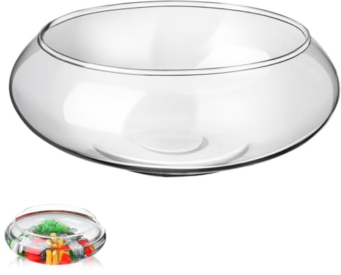 Homoyoyo Kleiner Glasblumentopf Transparent für Sukkulenten und Fischschale Wasserpflanzen Behälter für Schreibtisch Vielseitiger Pflanztopf für Hydrokultur und Dekoration im Garten oder