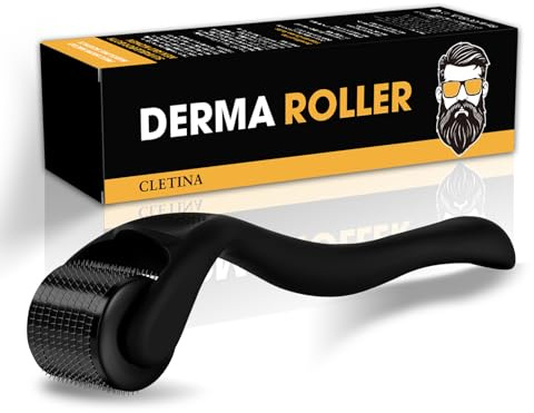 540 Titanium Derma Microneedling Roller 1,0 mm – Microneedling Gesichtswerkzeug für Männer und Frauen, Heimgebrauch, Mikro-Nadelroller mit Aufbewahrungsbox