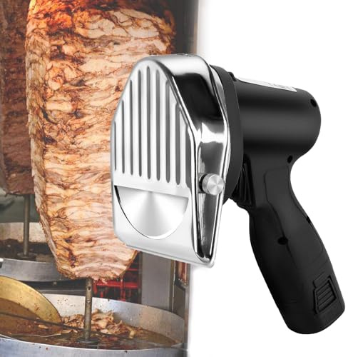 Cortador eléctrico de carne con grosor ajustable y dos cuchillas para Shawarma y Doner Kebab