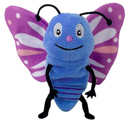 Tierpuppe – 9 cm Weiches Plüsch-Handpuppenspielzeug | 1-teiliges Fingerpuppen-Set, Biene, Schmetterling, Marienkäfer, Raupe, Libelle, Lernspielzeug Für Kleinkinder, Kinder, Bildung, Geschichte