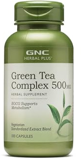GNC Herbal Plus Green Tea Complex 500mg Supplement, Vegetarian, Supports Metabolism, 100 Servings