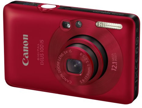 Canon Digital IXUS 100 IS Digital Camera - Red (12.1 MP, 3.0x Optical Zoom) 2.5 inch LCD