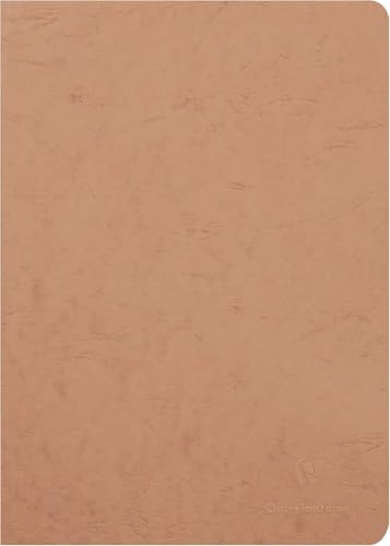 Clairefontaine 73306C collezione Age Bag quaderno a punto metallico Tabacco - A4 21x29,7 cm - 96 pagine rigate con margini - Carta Bianca 90g - Copertina carta Lustrée a grana effetto cuoio