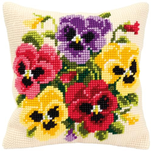 Vervaco|Cross Stitch Cushion Kit: Pansy Posy|PN-0008685