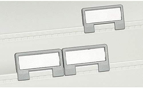 Exacompta - Réf. 55641D - 1 jeu de 5 onglets de signalisation de couleur gris - unis à fenêtre - largeur 30 mm - pour intercalaires de boîtes à fiches et bacs à fiches en polystyrène
