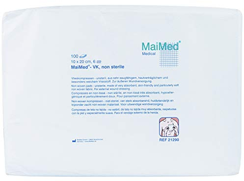 MaiMed - VK Vlieskompressen unsteril 6-fach verschiedene Größen, Größen:10 x 20 cm
