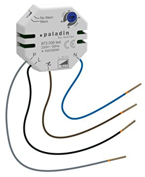 paladin Dimmer für LED Lampen 873 030 led 230V 50Hz - für die Unterputzmontage [LED-Lampen LED-Leuchten LED-Dimmer UP Unterputz Unterputzdose Unterputzdimmer Einbaudimmer Universaldimmer 873030led], Grau