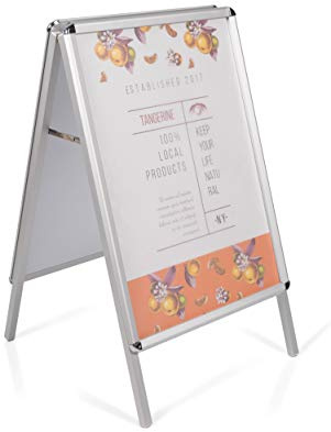 Bi-Office DKT70303032 Aluminium Poster Frame Klappaufsteller mit Rahmen