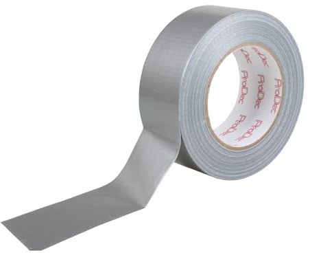 ProDec Silver Duct Tape – 2 Inch x 50m Waterproof Gaffer Tape | Heavy Duty Adhesive Cloth Repair Tape, 50mm Wide