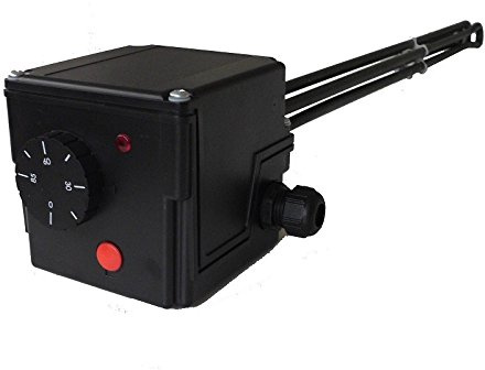 Heizpatrone 1,5 kW 230V | Heizstab für Pufferspeicher & Warmwasserspeicher | Eintauchtiefe 350 mm | 1½ Gewinde | Thermostat & STB