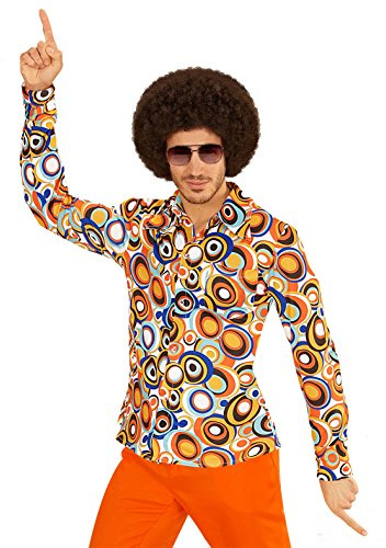 shoperama 70er Jahre Retro Hemd mit und ohne Muster Disco Herren Kostüm Siebziger Schlager