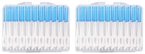 Spazzola Interdentale Monouso Spazzolino Denti 80pcs Stuzzicadenti Gomma in plastica Picchi morbidi Professionali Pulizia dei denti Orale Pulitori interdentali