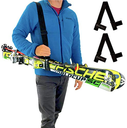 StoreYourBoard Ski Straps 2 Pack for Easy Transport of Skiing Accessories and Ski Poles, Adjustable Shoulder Strap for Hands-Free Carry, Durable Ski Accessories for Mountain Travel - Heavy Duty