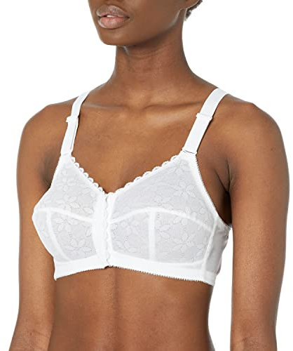 Berlei Women's Classic Full Cup Non-Wired Front Closure Bra Coverage, Opaque, White, 36D