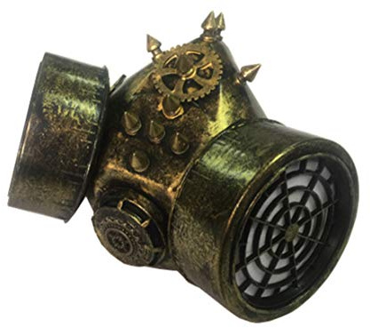 Black Sugar Masque gaz Punk déguisement Gothique Cyber Steampunk avec Pics Colorés pour Adulte & Adolescent Unisexe Bonne Fixation Confortable Bonne Qualité (bronze)