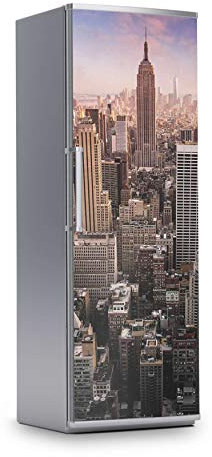 Kühlschrank Aufkleber I Dekoration für Kühlschranktür - Sticker Folie selbstklebend I Deko Küche - Design: Big Apple