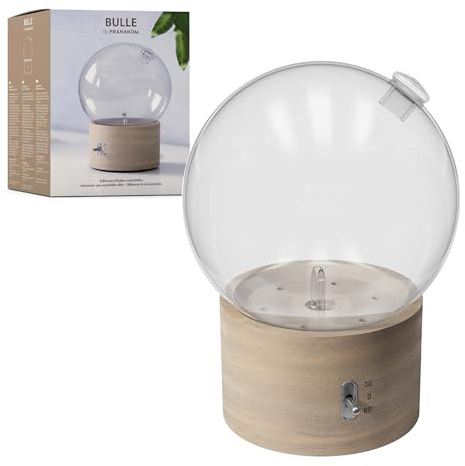 Pranarôm - Diffuseur Bulle Huiles Essentielles | Diffusion à sec sans eau, design bois et verre. Effet brume et lumière pour votre intérieur.