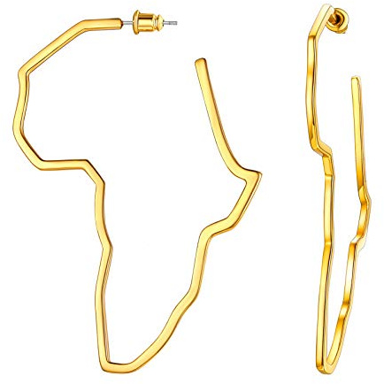 FaithHeart Afrika Landkarte Ohrringe Mit Hakenverschluss - Creolen Hängende Ohrringe Mit Geschenkbox für Freundin Mama Model