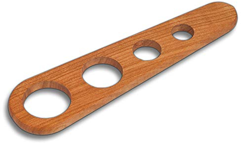 HOFMEISTER® Lot de 5 mesures à spaghetti 4 portions, huilé, en bois de cerisier, couleur rougeâtre avec veinures typiques dans le bois, 22,5 cm