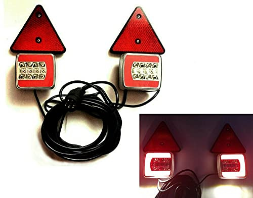 MelTruck® Beleuchtungssatz Magnet LED Rückleuchten Anhänger 12/24V 7-pol Stecker mit Kabel