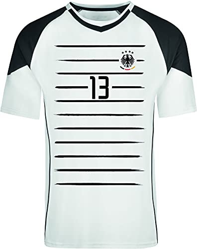 EZYshirt® WM & EM Deutschland Herren Trikot | WM & EM Trikot | D8 | Wunschname und Nummer EM WM T-Shirt