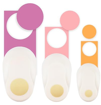 Vaessen Creative Stanzer Set Kreis, 8, 16 und 25 mm, 3 Stück, bis zu 160 g/m², zum Basteln mit Papier und Scrapbooking, Weiß