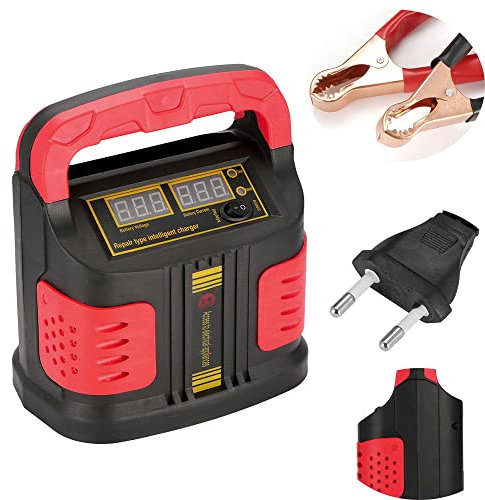 Intelligentes automatisches Kfz-Ladegerät, TOTMOX 12 V/24 V, 15 A, 35 AH-200 AH, automatisches Ladegerät und Erhaltung von Blei-Säure-Batterien für Motorrad, Auto, SUV