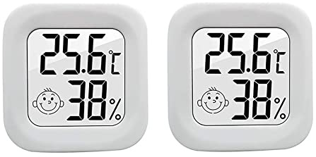 WANGCL Confezione da 2 mini termometri da interni misuratore di igrometro digitale misuratore portatile di temperatura e umidità monitor per giardino casa ufficio