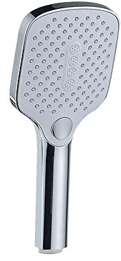 Klobvtt Moderner quadratischer Duschkopf, Hochdruck-Duschköpfe mit Handbrause, 3 Einstellungen, Sparduschkopf, Regenduschkopf für Badewannenarmaturen, 1/2-Zoll-Anschluss, Duschzubehör