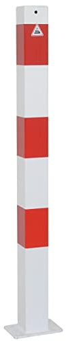 Absperrpfosten, ortsfest, zum Aufdübeln, aus Stahlrohr 70x70 mm, verzinkt und beschichtet, Überflur 900 mm