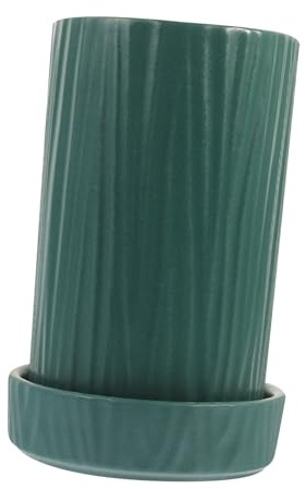 Cabilock Portautensili da Cucina Semplice e Facile da Pulire in Ceramica Verde per Cucchiaio e Bacchette per Piano di Lavoro e Bancone Cucina