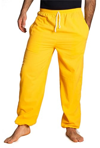 PANASIAM E-Pants lang, Baumwolle, Gelb, XL