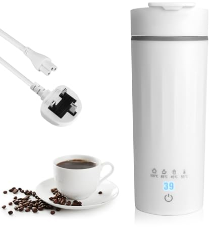 Portable Travel Kettle, FUOBECIE 3 in 1 Small Electric Travel Kettle, 475ML Travel Electric Kettle with LED Temperature Indicator, 4 Level Adjustable Temperature, Auto Shut Off
