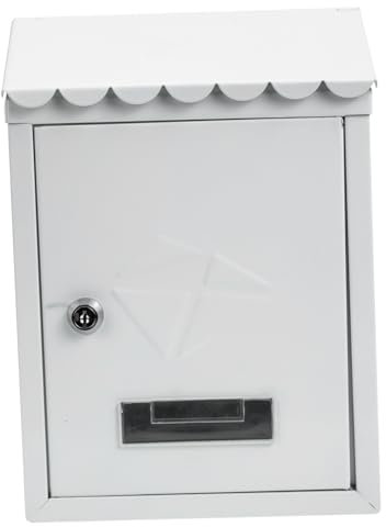 HEMOTON Wall-mounted Mailbox Locking Letter Box for Outdoor Use Rustic Style Weatherproof Design for Garden Entrance