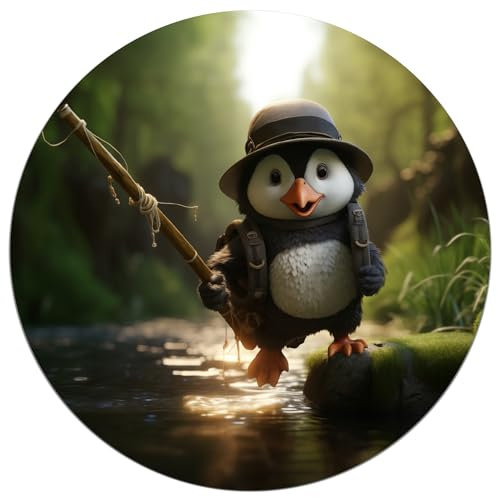 Wallario Glasbild rund Süßer Kleiner Abenteurer - Rund, 50 cm Durchmesser Wandbild Glas in Premium-Qualität: Brillante Farben, freischwebende Optik