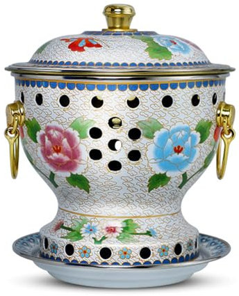 OYWEHECE Einzelne Person, Kleiner Kupfertopf, Alter Pekinger Kleiner Dicker Kuh-Hot Pot, Chinesischer Traditioneller Cloisonné-Hot Pot, Kommerzieller Alkoholanteil, Roter Kupfer-Hot Pot,V