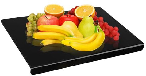 Acrylic Cutting Board - Black Acrylic Non-Slip Rectangular Chopping Board | Countertop Protector | Anti-Strike, Anti-Scratch